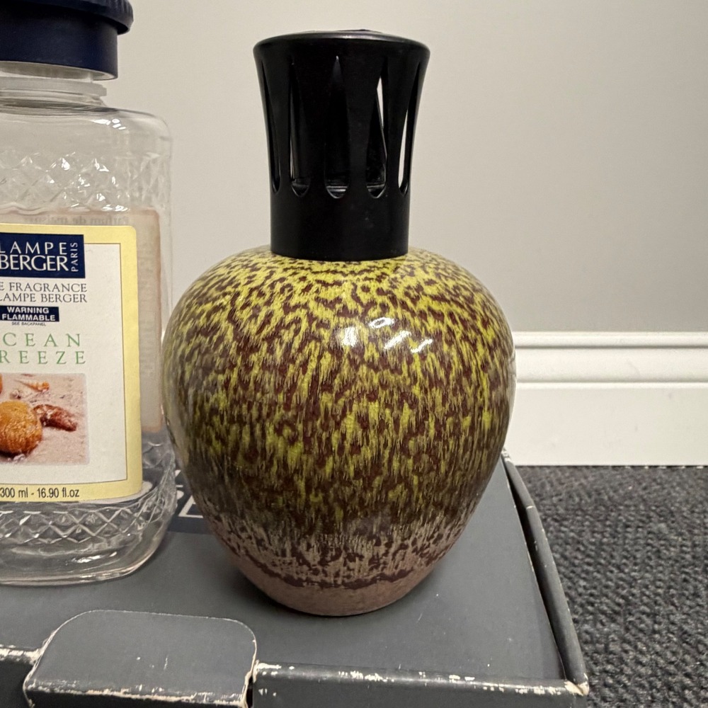 Lampe Berger Paris Ceramic Fragrance Lamp Set Brown Green Speckled Ocean Breeze
